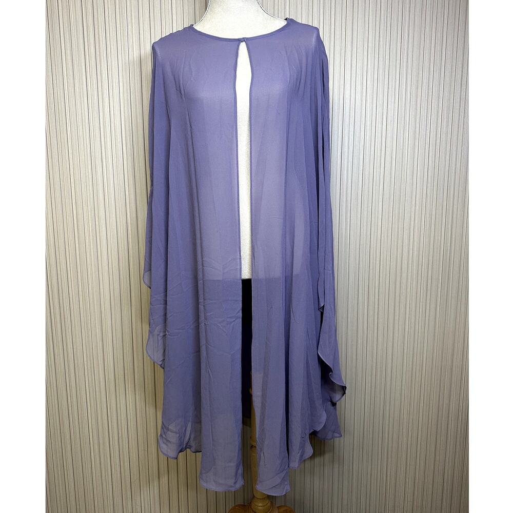 SLNY Women's Chiffon Sheer Topper Jacket Size 16W